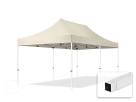 3x6m gazebo pieghevole, ECONOMY acciaio, crema