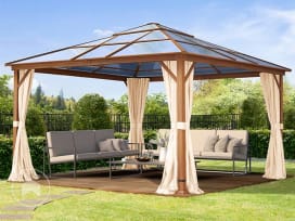 Gazebo da giardino Hardtop Forest Deluxe crema, 4x4 m, look rovere Gazebo da giardino Hardtop Forest Deluxe crema, 4x4 m, look rovere