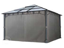 Teli laterali (set da 4 pezzi) per gazebo da giardino Sunset Deluxe 4x4m, grigio chiaro