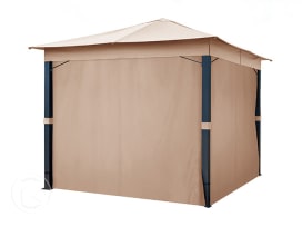 Teli laterali (set da 4 pezzi) per gazebo da giardino Sunset Premium, 3x3m, ocra