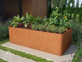 200 x 107 x 60 cm Orto rialzato, acciaio corten, look ruggine 200 x 107 x 60 cm Orto rialzato, acciaio corten, look ruggine