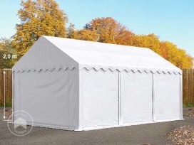 4x6 m tenda capannone, PVC 750, telaio perimetrale, bianco