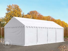 4x8 m tenda capannone, PVC 750, telaio perimetrale, bianco