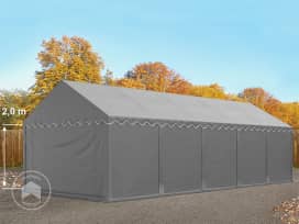 4x10 m tenda capannone, PVC 750, telaio perimetrale, grigio