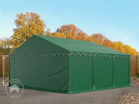 6x6 m tenda capannone, PVC 750, telaio perimetrale, verde scuro
