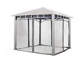 Zanzariere (4 pezzi) per gazebo da giardino  Sunset Deluxe, 3x3m, grigio chiaro