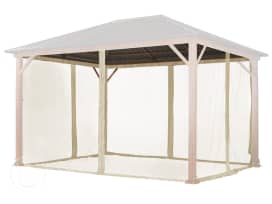 Zanzariere (4 pezzi) per gazebo da giardino Pavillon Forest  Superior 3x4m, crema