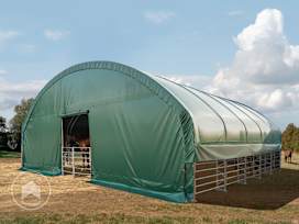 Tenda da pascolo 10x10m, verde scuro, Telo in PVC, fissaggio per terreno