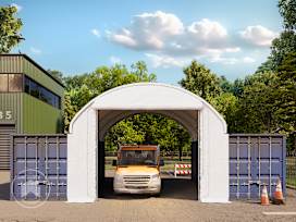 Parete frontale per copertura container 6m larghezza con apertura avvolgibile, PRIMEtex 2300, bianco Parete frontale per copertura container 6m larghezza con apertura avvolgibile, PRIMEtex 2300, bianco