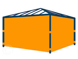 Teli laterali (set da 4 pezzi) per gazebo da giardino Luma Deluxe, 4x4m, loft grigio