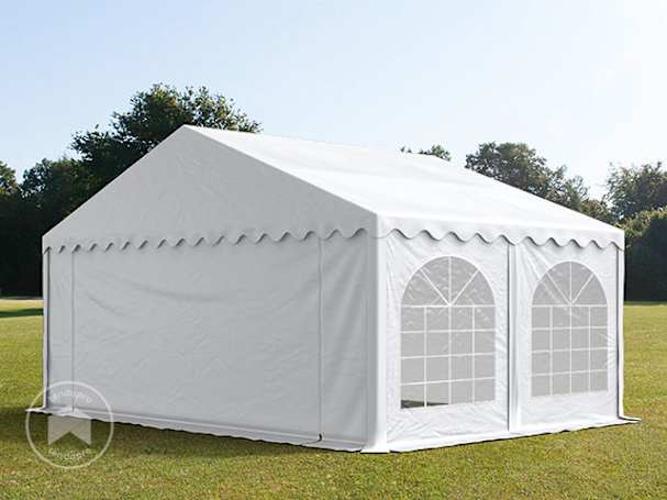 5x5m tenda de festa, PVC-lona, branco, com estrutura de base