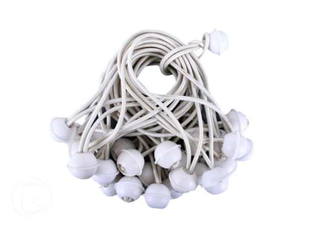 25 elásticos de tensionamento extra longos para tendas, branco