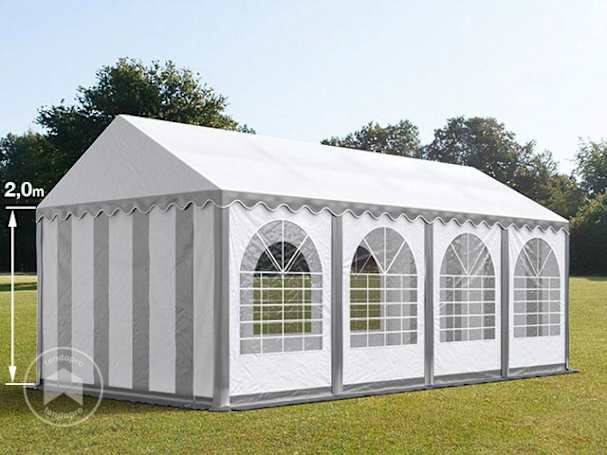 4x8m tenda de festa, PVC-lona, Cinzento-branco, com estrutura de base 4x8m tenda de festa, PVC-lona, Cinzento-branco, com estrutura de base