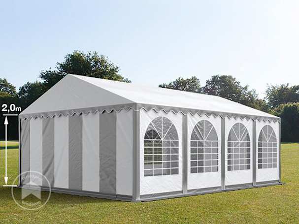 5x8m tenda de festa, PVC-lona, Cinzento-branco, com estrutura de base 5x8m tenda de festa, PVC-lona, Cinzento-branco, com estrutura de base