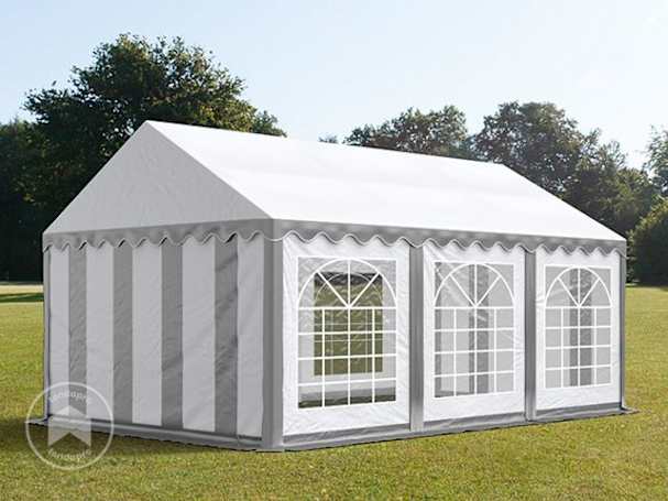 3x6m tenda de festa, PVC-lona, Cinzento-branco