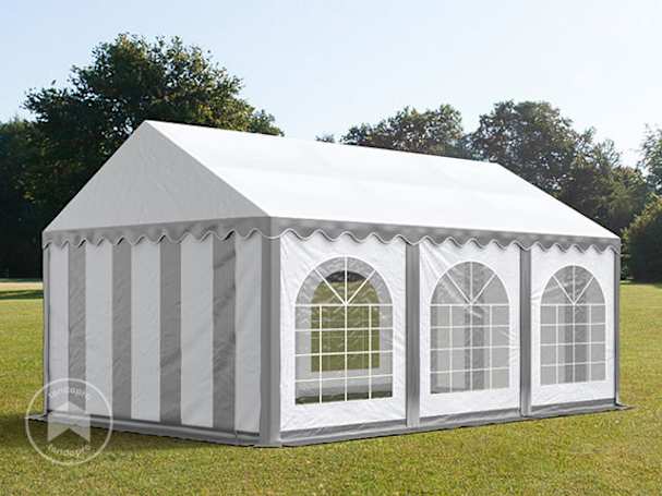 4x6m tenda de festa, PVC-lona, Cinzento-branco, com estrutura de base 4x6m tenda de festa, PVC-lona, Cinzento-branco, com estrutura de base