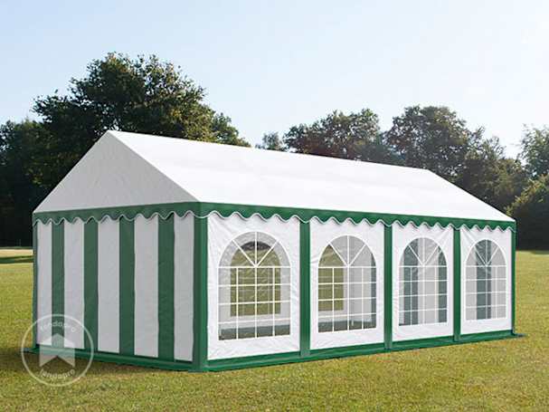 3x8m tenda de festa, PVC-lona, Verde-branco, com estrutura de base 3x8m tenda de festa, PVC-lona, Verde-branco, com estrutura de base