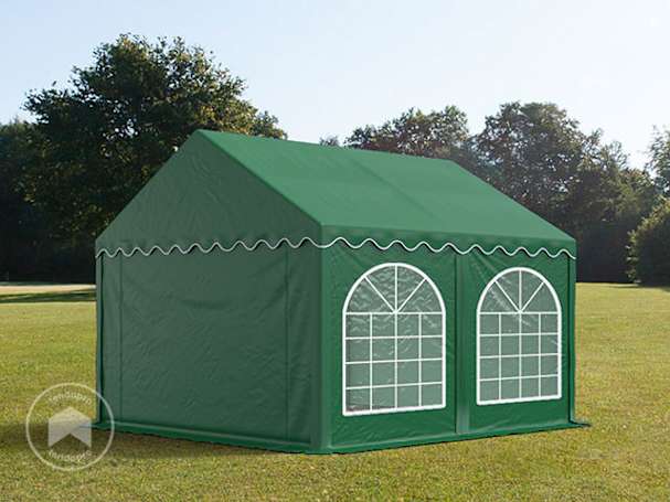 3x4m tenda de festa, PVC-lona, Verde escuro, com estrutura de base