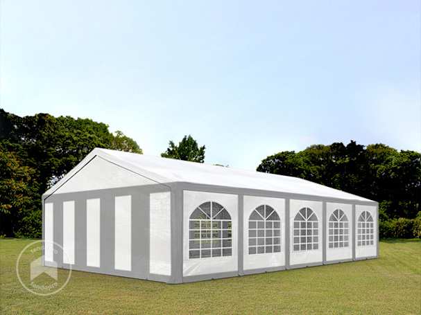 5x10m tenda de festa, PE-lona, Cinzento-branco