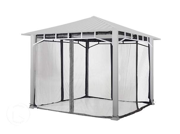 Rede mosquiteira (conjunto de 4 peças) para pavilhão de jardim Sunset Superior 3x3 m, Loft grey