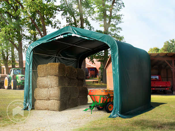 4x4 m abrigo para gado , lona PVC, Verde escuro, fixação em betão 4x4 m abrigo para gado , lona PVC, Verde escuro, fixação em betão
