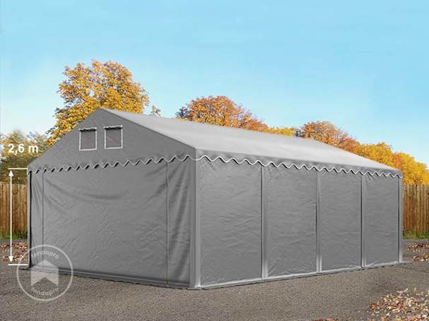 5x8m tenda de armazenamento, lona PVC, Cinzento, com estrutura de base, sem estática 5x8m tenda de armazenamento, lona PVC, Cinzento, com estrutura de base, sem estática