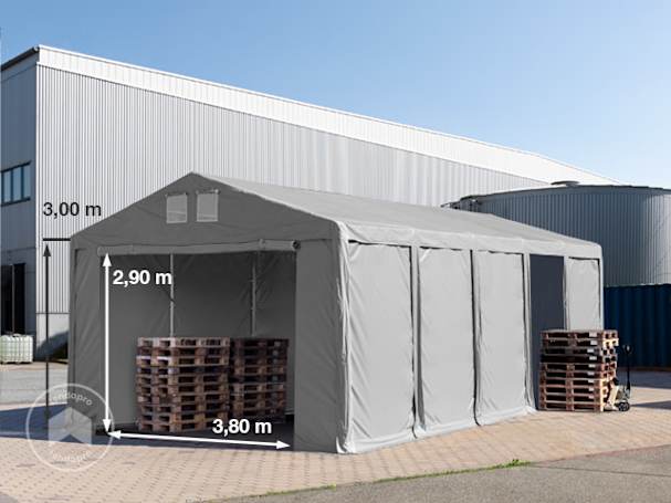 5x10m tenda de armazenamento, lona PVC, Cinzento, com estrutura de base, sem estática 5x10m tenda de armazenamento, lona PVC, Cinzento, com estrutura de base, sem estática