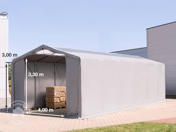 6x12m tenda industrial, lona PVC, Cinzento, sem estática 6x12m tenda industrial, lona PVC, Cinzento, sem estática