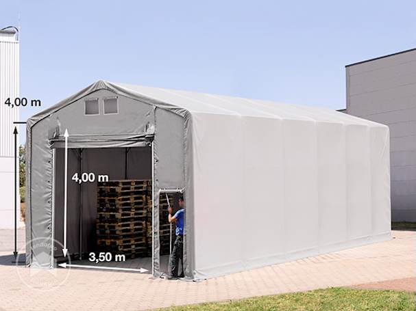 6x12m tenda industrial, lona PVC, Cinzento, sem estática 6x12m tenda industrial, lona PVC, Cinzento, sem estática