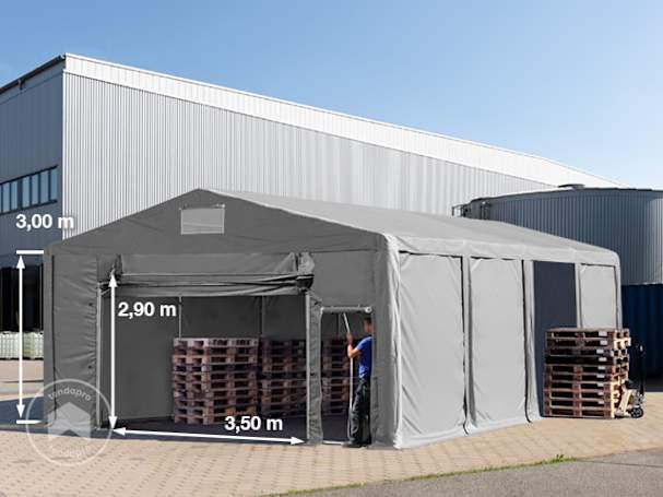 8x8m tenda de armazenamento, lona PVC, Cinzento, com estrutura de base, sem estática 8x8m tenda de armazenamento, lona PVC, Cinzento, com estrutura de base, sem estática
