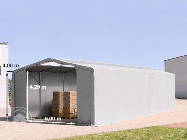 8x16m tenda industrial, lona PRIMEtex, Cinzento, sem estática 8x16m tenda industrial, lona PRIMEtex, Cinzento, sem estática