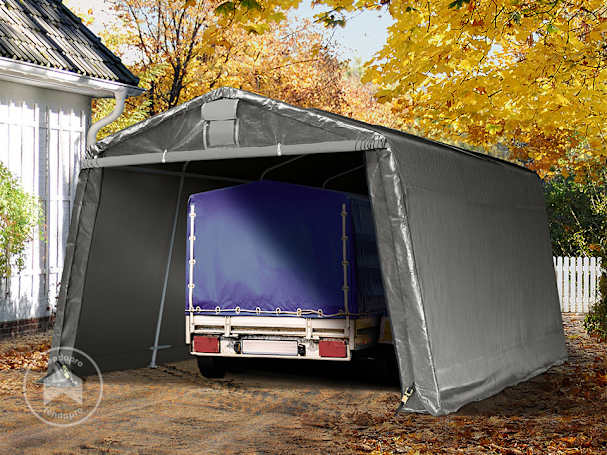 3,3x4,7m tenda garagem, lona PE, Cinzento 3,3x4,7m tenda garagem, lona PE, Cinzento