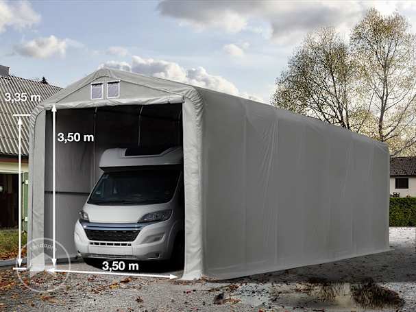 4x16m tenda garagem, lona PVC, Cinzento, sem estática 4x16m tenda garagem, lona PVC, Cinzento, sem estática