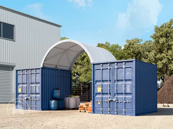 4x3 m cobertura para contentores, com lona PRIMEtex, branco, com estática 4x3 m cobertura para contentores, com lona PRIMEtex, branco, com estática