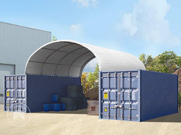 6x6 m cobertura para contentores, com lona PE, branco, com estática 6x6 m cobertura para contentores, com lona PE, branco, com estática