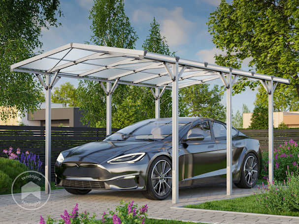 2,85x5,05m carport, Alumínio anodizado 2,85x5,05m carport, Alumínio anodizado