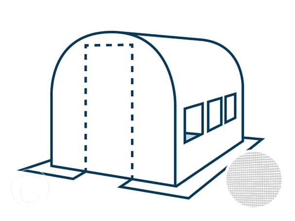 Teto de substituição para estufa em película BASIC com as dimensões 2 x 3 m, branco