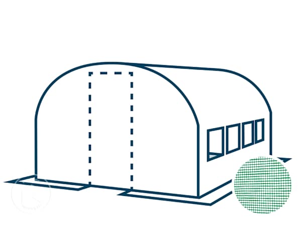 Teto de substituição para estufa em película BASIC com as dimensões 3 x 4 m, verde