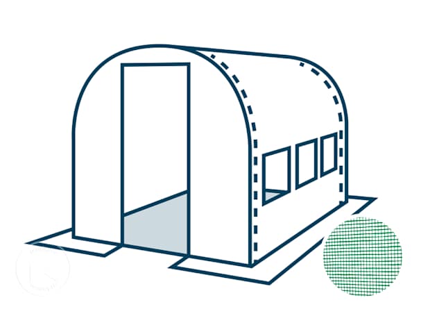 Teto de substituição para estufa em película PREMIUM com as dimensões 2 x 3 m, verde