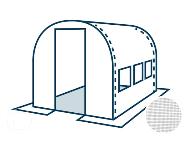 Teto de substituição para estufa em película PREMIUM com as dimensões 2 x 3 m, branco