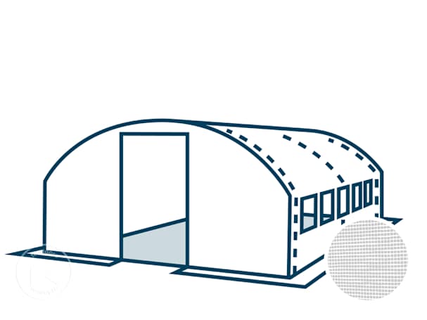 Teto de substituição para estufa em película PREMIUM com as dimensões 4 x 6 m, branco