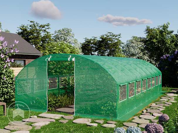 4x8 m estufa de plastico, cobertura PE, verde 4x8 m estufa de plastico, cobertura PE, verde