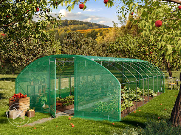 4x8 m estufa de plastico, cobertura PE, verde 4x8 m estufa de plastico, cobertura PE, verde