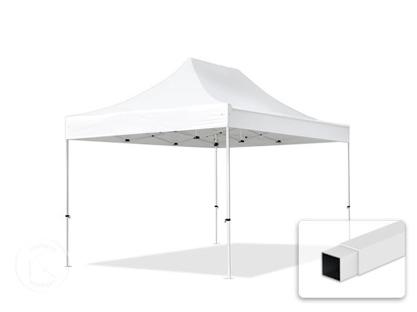 Pavilhão dobrável 3x4,5 m em Aço, sem painéis laterais, branco Pavilhão dobrável 3x4,5 m em Aço, sem painéis laterais, branco