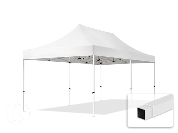 Pavilhão dobrável 3x6 m em Aço, sem painéis laterais, branco Pavilhão dobrável 3x6 m em Aço, sem painéis laterais, branco