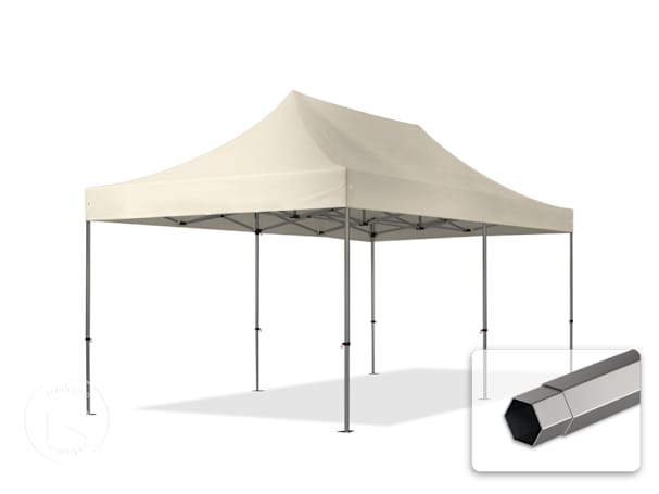 Pavilhão dobrável 3x6 m em Aço, sem painéis laterais, Creme Pavilhão dobrável 3x6 m em Aço, sem painéis laterais, Creme