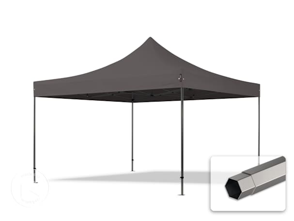 Pavilhão dobrável 4x4 m em Aço, sem painéis laterais, Cinzento escuro Pavilhão dobrável 4x4 m em Aço, sem painéis laterais, Cinzento escuro