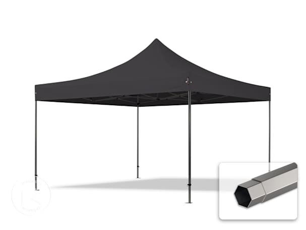 Pavilhão dobrável 4x4 m em Aço, sem painéis laterais, Preto Pavilhão dobrável 4x4 m em Aço, sem painéis laterais, Preto