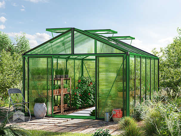 225 x 322 cm  Estufa de jardim, Sem conjunto promocional | 6 mm