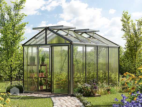 192 x 256 cm Estufa de jardim, Sem conjunto promocional | 6 mm